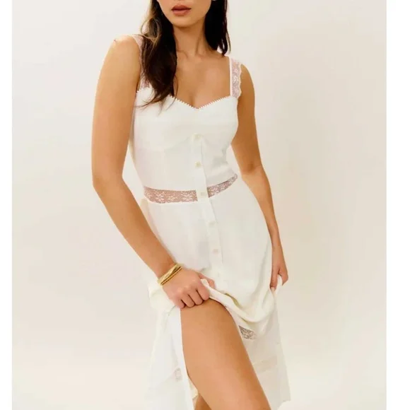 Reformation White Midi Dress - Picture 3 of 12